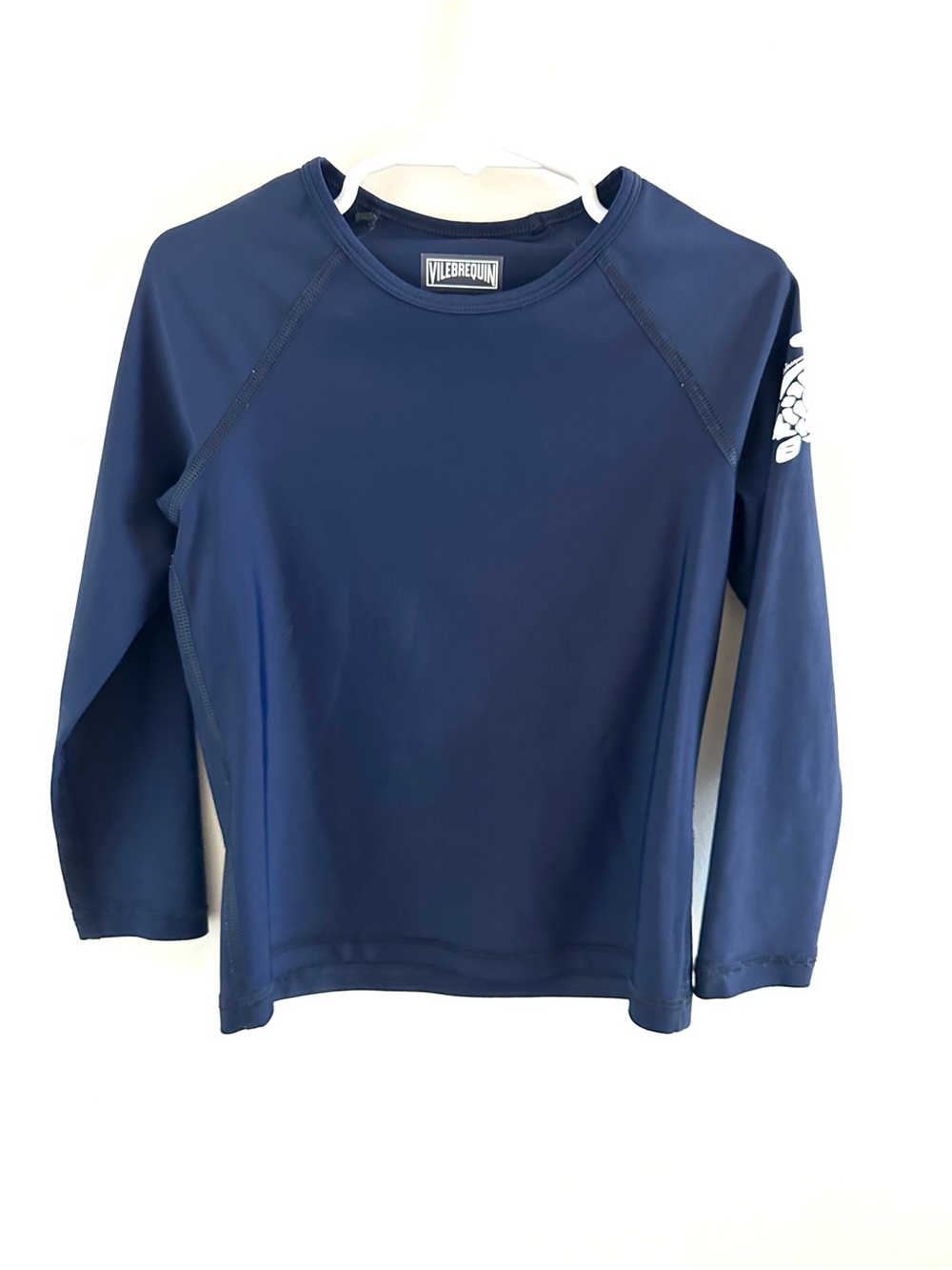 Vilebrequin Boys Navy Long-Sleeve Swim Rashguard with Sleeve Graphic- Size 6